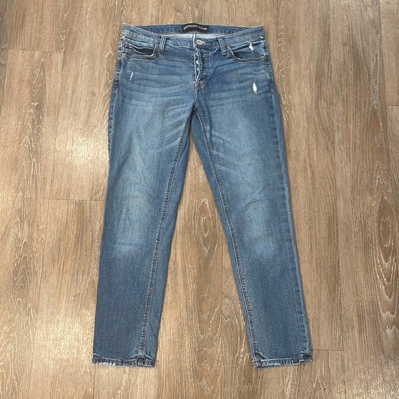 Express• Girlfriend Button-Fly Jeans - Picture 2 of 11